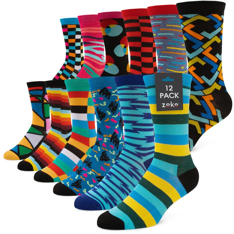ZEKE Crazy Socks for Kids - Boys Funky Dress Socks - Funny Cool Silly Fun Socks - Wacky Novelty Gift (Style H, Small) - Image 1